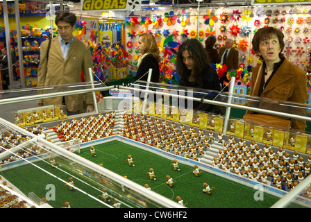 Visitors to a promotional stand for the World Cup mascot Goleo VI Stock Photo