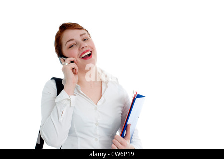 female student with cellular Stock Photo