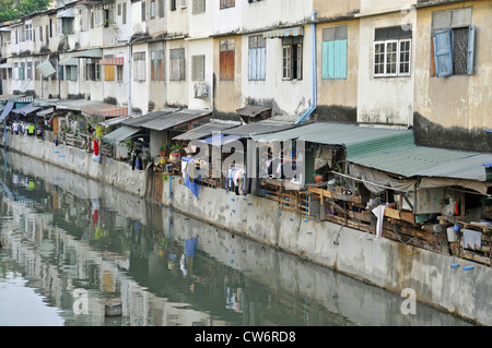khlong and shanty town, Thailand, Bangkok Stock Photo