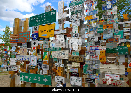 Watson Lake, Sign Post Forest, Canada Stock Photo