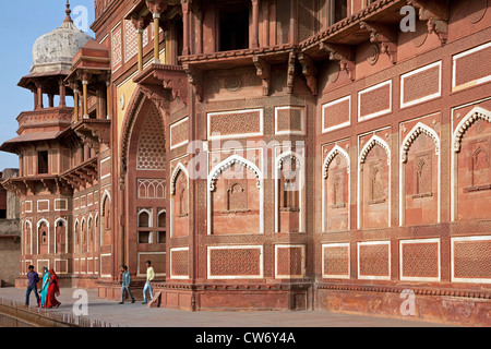 Jehangirs Palace in Agra Fort / Red Fort in Agra, Uttar Pradesh, India Stock Photo