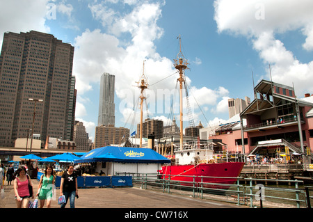 Pier 17 South Street Seaport in Manhattan Financial District. New York City Stock Photo