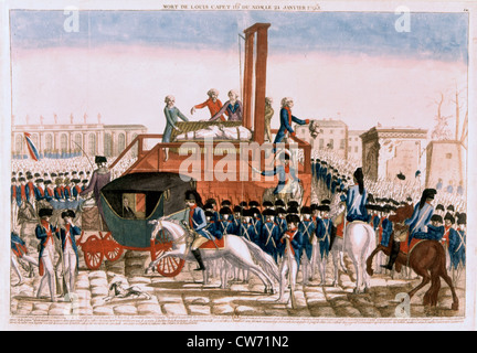 The execution of Louis XVI, 21 January 1793, Place de la Révolution ...