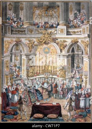 Marriage of Louis XVI and Marie Antoinette in Versailles royal chapel ...