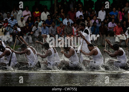 rowers from nehru trophy snakeboat race  or chundan vallam race in alappuzha  back waters formerly known  alleppey,kerala,india,snake boat race Stock Photo