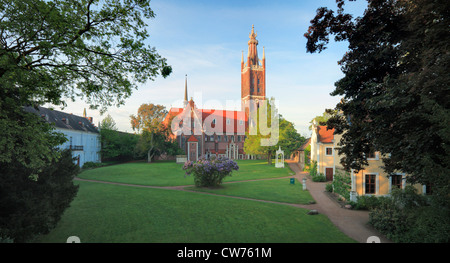 St. Petri church and churchyard in geo-Gothic style, Dessau-Woerlitz Garden Realm, Germany, Saxony-Anhalt, Dessau Stock Photo