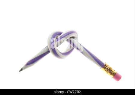 Twisted pencil isolated on white background Stock Photo