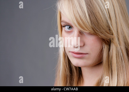 portrait of a young blond woman, Germany Stock Photo