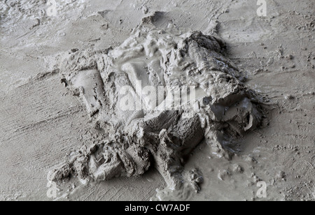 wet cement concrete floor Stock Photo