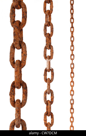 tree rusty chains, over a white background Stock Photo