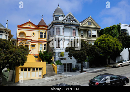 victorian houses 'Painted Ladies', USA, California, San Francisco Stock Photo