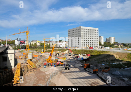 library under construction at Stuttgart 21 area, Germany, Baden-Wuerttemberg, Stuttgart Stock Photo