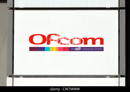 Ofcom sign outside offices of the independent regulator and competition authority for the UK communications industries Southwark London England UK Stock Photo