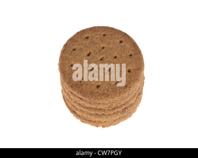 Selection of Savoury After Dinner Wheatmeal Crispy Crackers As A Snack With Cheese Or Jam Dessert Isolated Against White With No People Stock Photo