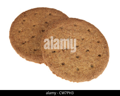 Selection of Savoury After Dinner Wheatmeal Crispy Crackers As A Snack With Cheese Or Jam Dessert Isolated Against White With No People Stock Photo