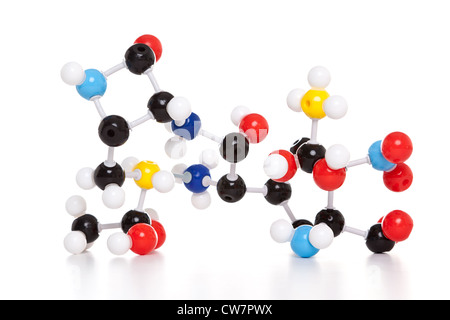 Photo of a molecular atom model isolated on a white background. Stock Photo