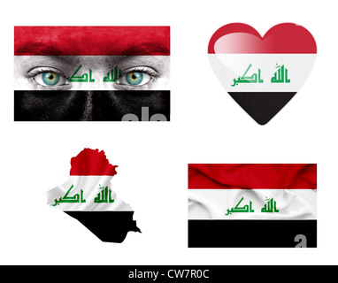 Heart Shaped Icon With Flag Of Iraq Isolated On White Stock Photo, Picture  and Royalty Free Image. Image 37100446.