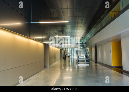 Paris, France, Two People Standing, French Pulbic Hospitals, Modern Architecture, Tenon, inside Hallway, new build, modern interiors, corridor care hospital Stock Photo
