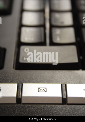 button email, macro shot of black keyboard of computer Stock Photo
