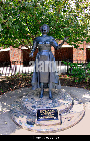 Famous American jazz singer Ella Fitzgerald statue in her hometown Yonkers New York Stock Photo