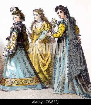 This 1882 illustration shows Italian women. The two at left date to ...