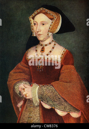 Hans Holbein (1497 1543?) painted this portrait of Jane Seymour, the third wife of Henry VIII, between 1536 and 1537. Stock Photo