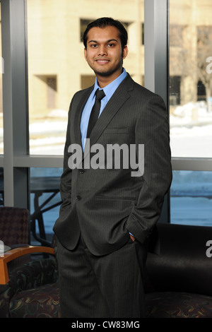 Young Eastern businessman inside an office building Stock Photo