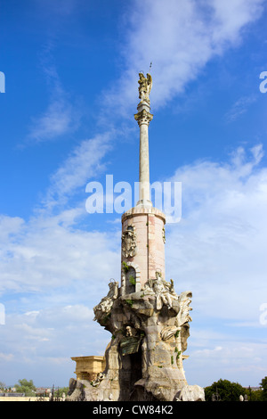 Triumph of Saint Rafael (Spanish:Triunfo de San Rafael), historic 18th century monument in the city of Cordoba, Spain. Stock Photo