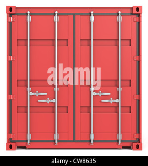 Container Front Still Front view of a large container cargo vessel beeing loaded and unloaded ...