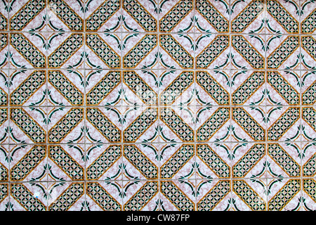 Geometric tiles on a public wall in Copenhagen Stock Photo