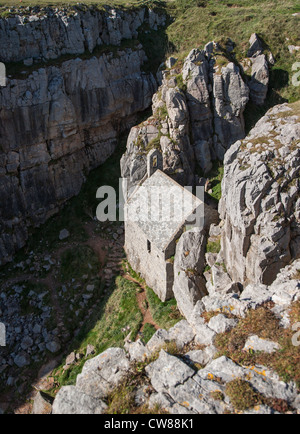 13th-century St Govan’s Chapel entrance to the chapel the interior and ...