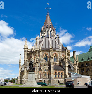 The Library of Parliament, only part of original buildings to survive the fire of 1916, Parliament Hill, Ottawa, Ontario, Canada Stock Photo