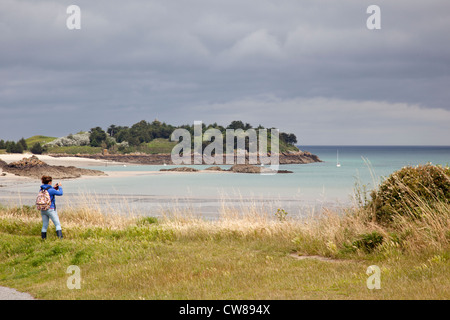 Pointe du Chevet, Saint Jacut de la Mer, Brittany, France Stock Photo