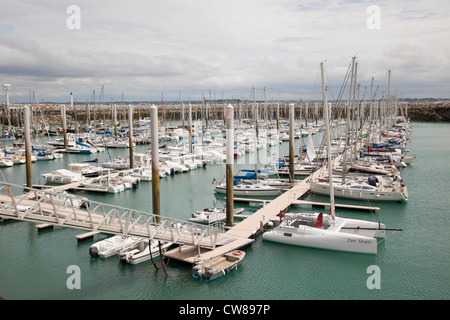 Port St Quay Port d’Armor the new deep water marina, Saint Cast, Northern Brittany, France Stock Photo