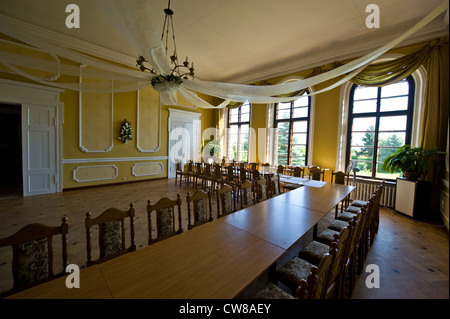 Manor house used today as a hotel and for receptions in Osieka, NE Poland. Palac Bialy Ksiaze. Stock Photo