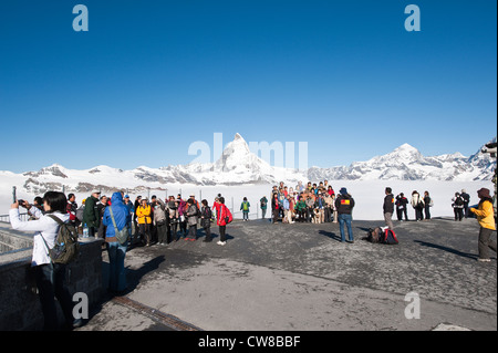 Gornergrat Peak, Switzerland. Matterhorn from atop Gornergrat. Stock Photo