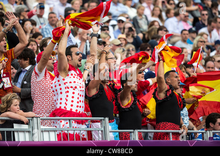 Spanish fans at the Beach Volleyball event at the Olympic Summer Games, London 2012