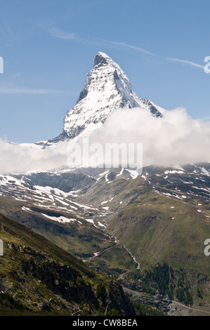 The Matterhorn, Pennine Alps from atop Gornergrat Peak Zermatt, Switzerland. Stock Photo