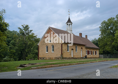 Gemeinhaus building 1788. German colonial church with attached minister's living quarters. Frederic Marshall designed building. Stock Photo