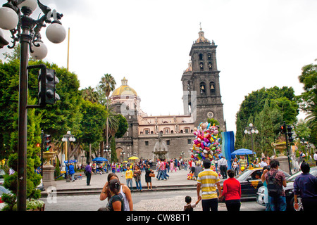 Catedral de Puebla, Puebla Cathedral, near the Zocalo, Puebla, Mexico Stock Photo