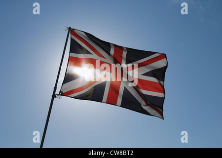 British Flag And Backlit Stock Photo