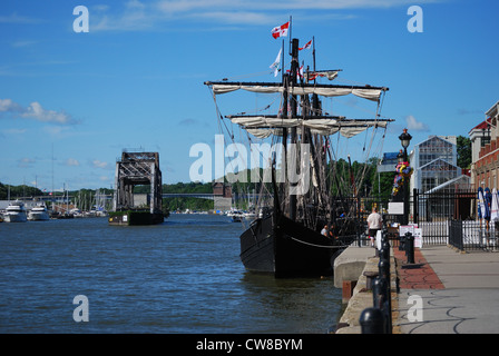 Nina and Pinta in the Port of Rochester NY. Stock Photo