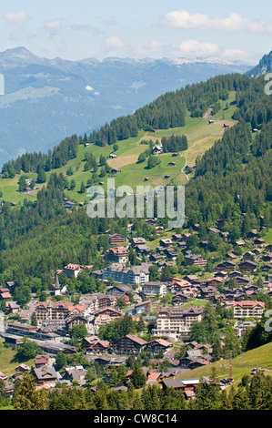 Jungfrau Region, Switzerland. Wengen in the Lauterbrunnen Valley. Stock Photo