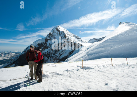 Jungfrau Region, Switzerland. EIger in background from Jungfraujoch. Stock Photo