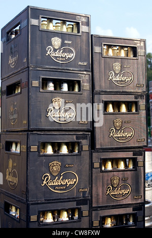 Symbol photo stacked beer cases Stock Photo