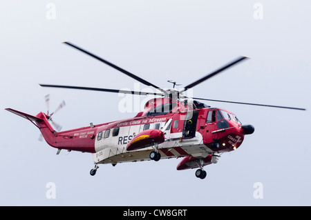 Irish coastguard Sigorsky S-61N in flight Stock Photo