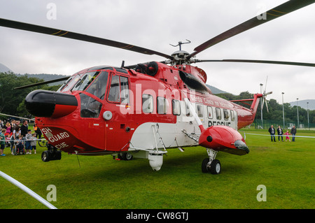 Irish coastguard Sigorsky S-61N landed in a field Stock Photo