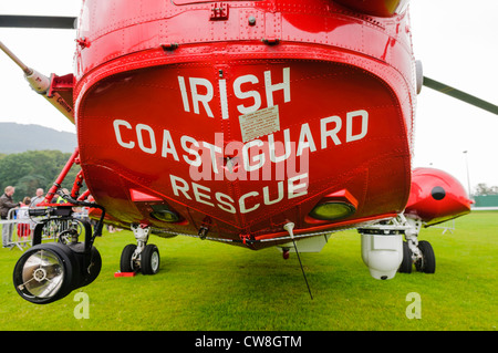 Irish coastguard Sigorsky S-61N landed in a field Stock Photo