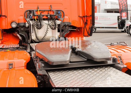Fifth wheel coupling hitch on a lorry/truck Stock Photo