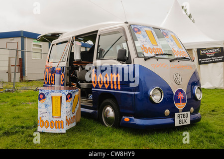 Volkswagon Camper Van converted into a mobile bar/pub by Oranjeboom beer Stock Photo
